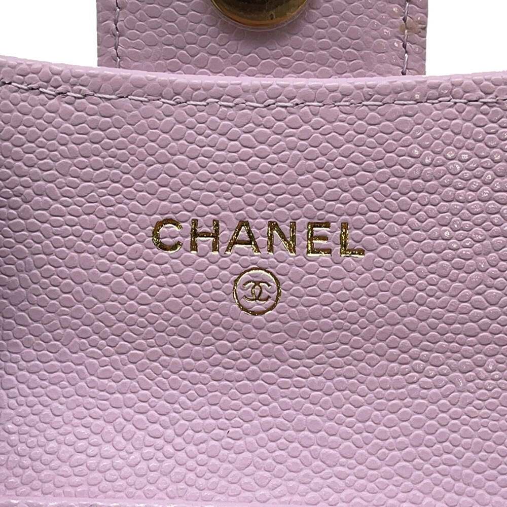 CHANEL Pink Caviar Leather Logo Wallet - Picture 10 of 12
